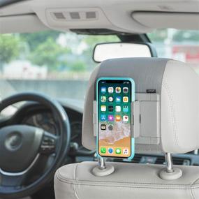 img 1 attached to 📱 TFY Car Headrest Mount Holder for Phones and Tablets - Gray, Compatible with 5-10.5 Inch Screens Devices - Car Mount Holder