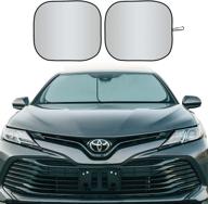 🌞 enovoe premium car sunshades with drawstring pouch bag - keep your vehicle cool with reflective windshield shade - 31 x 28 in logo