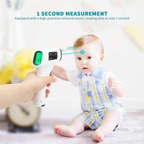 img 1 attached to 🌡️ Infrared Forehead Thermometer: Accurate Non-Contact Readings for Adults, Kids & Babies - 3-in-1 LCD Display for Face, Ear, and Body