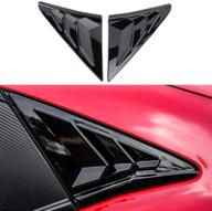 xiter 2pcs abs carbon fibre racing style abs rear side window louvers air vent scoop shades cover blinds for honda civic hatchback 2021 2020 2019 2018 2017 2016 (mirror black) logo
