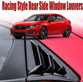 img 3 attached to XITER 2PCS ABS Carbon Fibre Racing Style ABS Rear Side Window Louvers Air Vent Scoop Shades Cover Blinds For Honda Civic Hatchback 2021 2020 2019 2018 2017 2016 (Mirror Black)