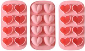 img 2 attached to 🧊 Webake Silicone Ice Cube Trays Set of 3 - Reusable Heart Shaped Ice Molds for Whiskey, Drinks, and Cocktails