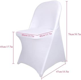img 2 attached to 🪑 10-Pack White Spandex Folding Chair Covers for Wedding Dinner Decoration - Wisfor Folding Banquet Seat Covers