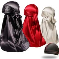 ultimate wave styling: forcewave 4-piece silky durag and wave cap pack for men - moisture-tech satin du-rag set logo