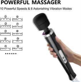 img 2 attached to 💆 10 Speeds Wired Handheld Wand Massager: Powerful Personal Therapy for Sports Recovery, Muscle Aches, Body Pain - 1 Black