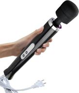 💆 10 speeds wired handheld wand massager: powerful personal therapy for sports recovery, muscle aches, body pain - 1 black logo