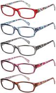 👓 5 pairs of gamma ray women's flex hinge reading glasses: fashionable readers for women logo