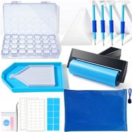 💎 suptikes diamond painting accessories: blue roller and embroidery box set for stunning diamond painting artwork logo