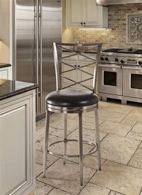 img 1 attached to 🪑 Hillsdale Furniture Harlow Bar Stool with Swivel, in Antique Pewter