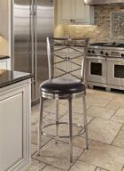 🪑 hillsdale furniture harlow bar stool with swivel, in antique pewter logo