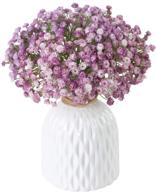 justoyou 10 pcs baby's breath artificial flowers, purple real touch 🌸 gypsophila, fake floral decorations for wedding, party, home, garden (purple, vase not included) logo