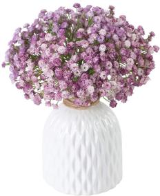 img 4 attached to JUSTOYOU 10 Pcs Baby's Breath Artificial Flowers, Purple Real Touch 🌸 Gypsophila, Fake Floral Decorations for Wedding, Party, Home, Garden (Purple, Vase Not Included)