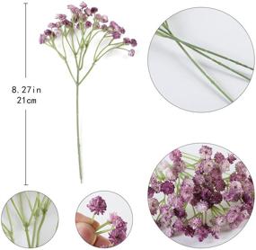 img 2 attached to JUSTOYOU 10 Pcs Baby's Breath Artificial Flowers, Purple Real Touch 🌸 Gypsophila, Fake Floral Decorations for Wedding, Party, Home, Garden (Purple, Vase Not Included)