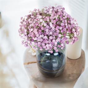 img 3 attached to JUSTOYOU 10 Pcs Baby's Breath Artificial Flowers, Purple Real Touch 🌸 Gypsophila, Fake Floral Decorations for Wedding, Party, Home, Garden (Purple, Vase Not Included)