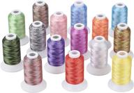 🧵 simthread 15 variegated colors embroidery machine thread set: ideal for embroiderers, sewists, and quilters - 550 yards logo