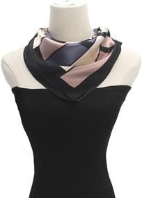 img 2 attached to Premium Quality Mulberry Silk Square Scarf for Hair - 100% Pure & Natural Silk Neckerchief - 27''x27'' - Digital Printed Headscarf - Unisex - Women & Men