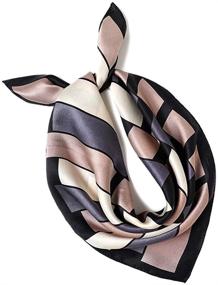 img 1 attached to Premium Quality Mulberry Silk Square Scarf for Hair - 100% Pure & Natural Silk Neckerchief - 27''x27'' - Digital Printed Headscarf - Unisex - Women & Men