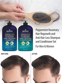 img 3 attached to 🌿 Peppermint Rosemary Hair Regrowth Shampoo & Conditioner Set - Advanced Formula for Daily Hydration, Detoxification, Volumization - Combat Hair Loss & Dandruff - For Men and Women - 16 fl oz x 2