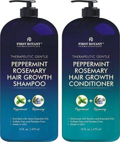 img 4 attached to 🌿 Peppermint Rosemary Hair Regrowth Shampoo & Conditioner Set - Advanced Formula for Daily Hydration, Detoxification, Volumization - Combat Hair Loss & Dandruff - For Men and Women - 16 fl oz x 2