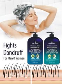 img 2 attached to 🌿 Peppermint Rosemary Hair Regrowth Shampoo & Conditioner Set - Advanced Formula for Daily Hydration, Detoxification, Volumization - Combat Hair Loss & Dandruff - For Men and Women - 16 fl oz x 2