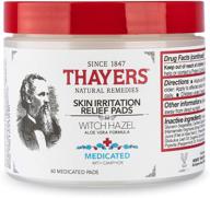 thayers witch hazel medicinal aloe vera 🔮 topical pain relief pads - 60 count, clear/white logo
