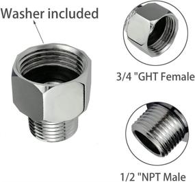img 1 attached to 🔩 Brass Pipe Fitting, Adapter 3/4” GHT Female Thread to 1/2” NPT Male Threaded Connector, Garden Hose Connector, Shower Hose Adapter, Chrome (3/4GHT Female X 1/2NPT Male)