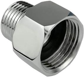 img 4 attached to 🔩 Brass Pipe Fitting, Adapter 3/4” GHT Female Thread to 1/2” NPT Male Threaded Connector, Garden Hose Connector, Shower Hose Adapter, Chrome (3/4GHT Female X 1/2NPT Male)
