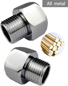 img 3 attached to 🔩 Brass Pipe Fitting, Adapter 3/4” GHT Female Thread to 1/2” NPT Male Threaded Connector, Garden Hose Connector, Shower Hose Adapter, Chrome (3/4GHT Female X 1/2NPT Male)