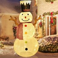 🎅 6ft lighted christmas snowman with collapsible design, removable hands & scarf, pre-lit led light up snowman with top hat - perfect for holiday xmas decorations logo