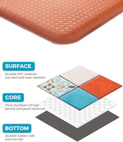 img 3 attached to 🪞 Pretigo Anti Fatigue Kitchen Rug Set - Non Slip & Waterproof Comfort Mats with Colorful Patterns - 2 Piece Cushioned Floor Mat: 17.5"x59" + 17.5"x30