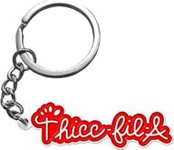 thicc fil keychain - gift for couples with men's accessories for key rings & chains logo