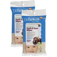 🦷 dr. brown's tooth and gum wipes - glowing grape - 30 pk (set of two): gentle and effective oral care wipes for babies and toddlers logo