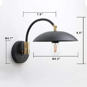 img 3 attached to 🔦 Adjustable Industrial Swing Arm Wall Sconce, Hardwired Retro Wall Lamp with Metal Base, Indoor Light Fixture for Hallway Bedside Living Room Decor