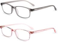 😎 2 pack small face blue light blocking glasses for women/men - tr-90 computer gaming eyewear, anti eyestrain non prescription logo