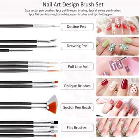 img 2 attached to 🎨 Complete Nail Art Brush Kit with Dotting Tools, Butterfly Stickers, Rhinestones, Foil Flakes, Glitter Sequins, Striping Tapes & Tweezer