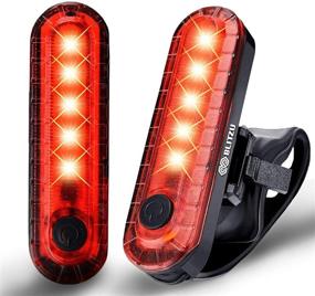 img 4 attached to BLITZU Bike Tail Lights 2 Pack, Cyborg 120T Bright Red LED Rear Light, USB Rechargeable, Waterproof Helmet Light, Cycling Flashlight Reflectors, Adult & Kids MTB Bikes Accessories