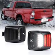 🚗 xprite led license plate lights assembly for 2005-2015 toyota tacoma, 2000-2013 toyota tundra - white leds with red running lamp replacement tag lights logo