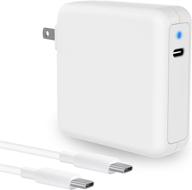 mac book pro charger - high power 96w usb c charger for macbook pro 16,15,13 inch, macbook air 13 inch, ipad pro – includes 6.6ft usb c to c cable logo