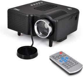 img 4 attached to 📽️ 1080p Mini Portable Pocket Video & Cinema Home Theater Projector with Built-in Stereo Speaker, LCD+LED Lamp, Digital Multimedia, HDMI, USB & VGA Inputs for TV, PC, Game, Business, Computer & Laptop