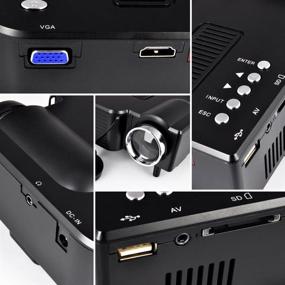 img 1 attached to 📽️ 1080p Mini Portable Pocket Video & Cinema Home Theater Projector with Built-in Stereo Speaker, LCD+LED Lamp, Digital Multimedia, HDMI, USB & VGA Inputs for TV, PC, Game, Business, Computer & Laptop