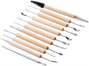 img 3 attached to 🏺 eBoot 11-Piece Clay Pottery Sculpting Tool Set with Wooden Handles