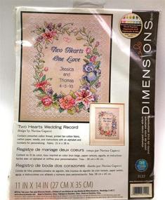 img 3 attached to 🎁 11"x14" Stamped Cross Stitch Kit - Two Hearts Wedding Record Dimensions