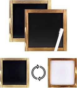 img 4 attached to 🎨 Decorae Reversible Blank Framed Signs (2-Pack): Black or White Dual-sided, 10x10 Square DIY Signs for Arts & Crafts