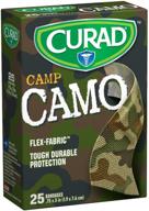 curad camouflage green fabric bandages, 25 ct (pack of 6) - optimal wound care solution логотип