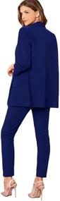 img 3 attached to 👩 SEO-Optimized: SheIn Women's 2-Piece Suit with Open Front Long Sleeves Blazer and Elastic Waist Solid Pant Set