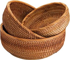 img 4 attached to Jucoan Natural Baskets Vintage Handmade