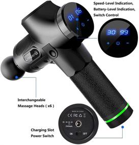 img 3 attached to 💆 Ultimate Pain Relief: Hand-Held Massage Gun for Deep Tissue Percussion Massage – 6 Massage Heads, 30 Speeds, High-Intensity Vibration – Portable, Rechargeable Muscle Massager for Neck and Back