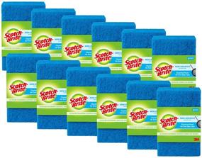 img 4 attached to 🧽 48 Count Non-Scratch Scour Pads, Assorted Blue - Scotch-Brite