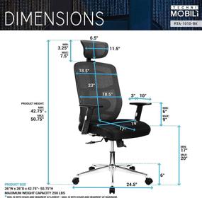 img 1 attached to Techni Mobili Office Chair Black Furniture for Home Office Furniture