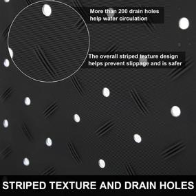 img 3 attached to 🛁 Extra Long Non-Slip Bathtub Mat - Duwenem Bath Tub and Shower Mat 38 x 14 Inch with Drain Holes and Suction Cups, Machine Washable TPE Bath Mat for Bathroom (Black)